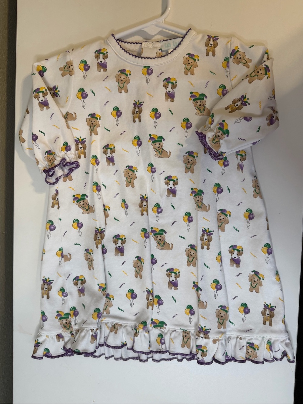 La Luna Mardi Gras Dog Gown (12M)